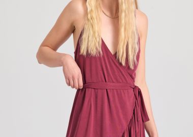 Mini κρουαζέ φόρεμα με βολάν - FUNKY BUDDHA - 