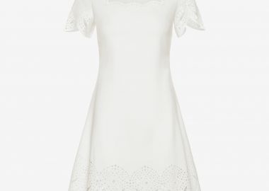 Mini Short-Sleeved Dress in White - Cutcuutur - 