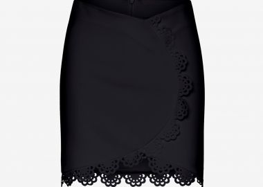 Mini Wrap Skirt in Black - Cutcuutur - 