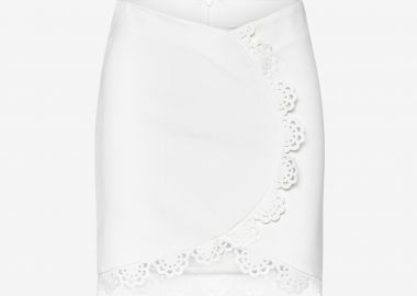 Mini Wrap Skirt in White - Cutcuutur - 