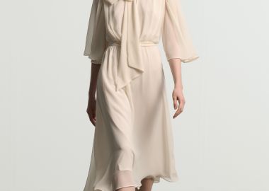 Μίντι αέρινο φόρεμα με μανίκια καμπάνα - 5206634999573 -  - 