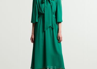 Μίντι αέρινο φόρεμα με μανίκια καμπάνα - 5206634999597 -  - 