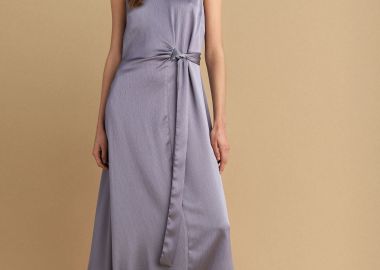 Μίντι αμάνικο σατέν φόρεμα - 5206634971654 -  - 