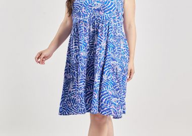 Μίντι Φόρεμα βισκόζη εμπριμέ botanical -  - 