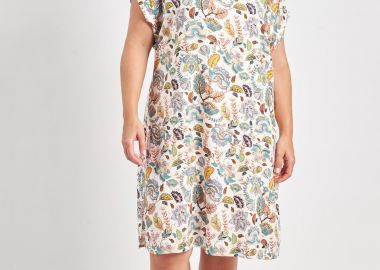 Μίντι φόρεμα βισκόζη εμπριμέ φλοράλ -  - 