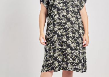 Μίντι φόρεμα βισκόζη εμπριμέ φλοράλ -  - 