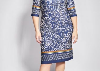 Μίντι φόρεμα έθνικ εμπριμέ με μπορντούρα -  - 