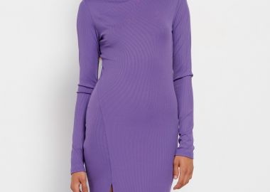 Μίντι φόρεμα σε ύφανση rib - FUNKY BUDDHA - 