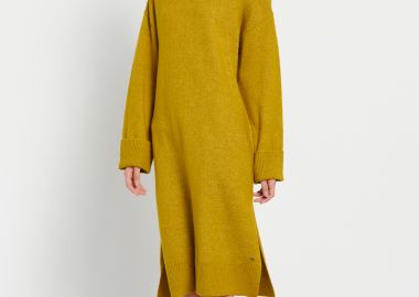 Μίντι πλεκτό φόρεμα με πλαϊνά σκισίματα - FUNKY BUDDHA - 