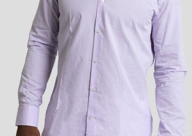 MIRCAM Ανδρικό Μωβ Lavender Long Sleeve Shirt - MIRCAM - 