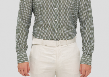 MIRCAM Ανδρικό Patterned Shirt In Green - MIRCAM - 