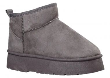 Miss NV Γυναικεία Μποτάκια casual Γούνα S41-20479-23 Γκρί - Envie Shoes - 