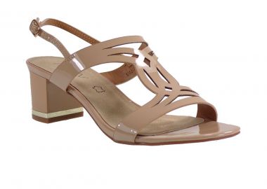 MISS NV Γυναικεία Πέδιλα V64-07681 Μπέζ Λουστρίνι - Envie Shoes - 