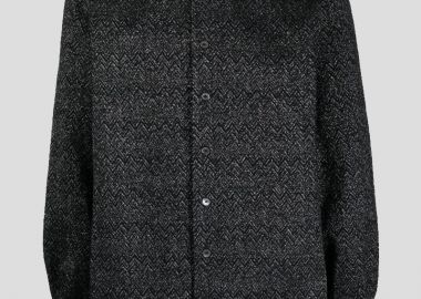 MISSONI Ανδρικό Μαύρο Metallic-Threading Hevron Shirt - MISSONI - 