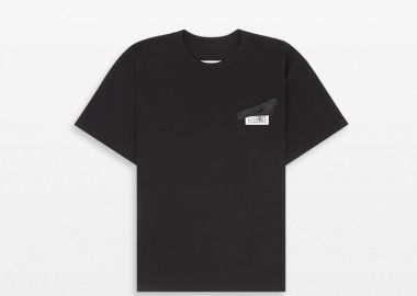MM6 MAISON MARGIELA Ανδρικό Μαύρο Trompe L'oeil T-Shirt - MM6 MAISON MARGIELA - 