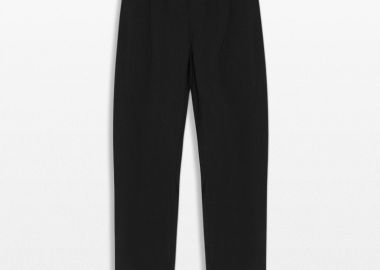 MM6 MAISON MARGIELA Ανδρικό Μαύρο Trousers with Woolen Finish - MM6 MAISON MARGIELA - 