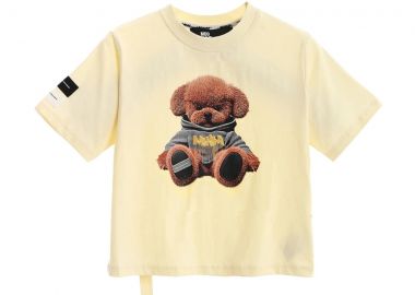 MOD WAVE MOVEMENT Γυναικείο Cropped T-Shirt - Μπεζ -MW092020459-BEIGE - Mod Wave Movement - 