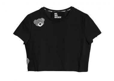 MOD WAVE MOVEMENT Γυναικείο Cropped Top - Μαύρο -MW092020437-BLACK - Mod Wave Movement - 