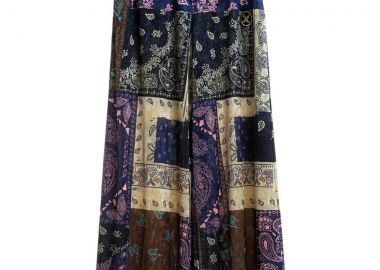 MOD WAVE MOVEMENT Palazzo Γυναικείο Παντελόνι Bandana-MW092050397-BLUE - Mod Wave Movement - 