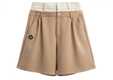 MOD WAVE MOVEMENT Unisex Βερμούδα Double Waistband Pleated - Κάμελ-MW092040348-CAMEL - Mod Wave Movement - 