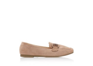 Μοκασίνια χακί σουέτ με διακοσμητική αγκράφα ΧΑΚΙ - Tsoukalas - 