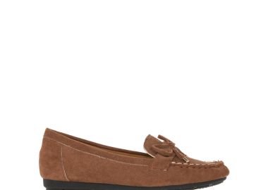 Μοκασίνια κάμελ σουέτ με διακοσμητικό λουράκι ΚΑΜΕΛ - Tsoukalas - 