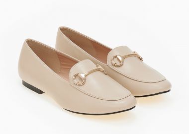 Μοκασίνια με στρογγυλό τελείωμα - Μπεζ - Issue - 