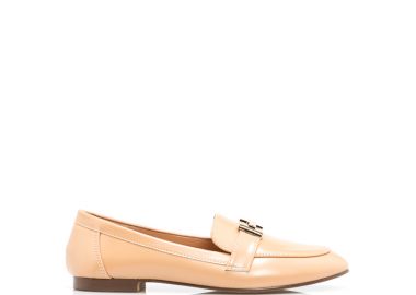 Μοκασίνια μπεζ δερματίνη με διακοσμητική αγκράφα ΜΠΕΖ - Tsoukalas - 