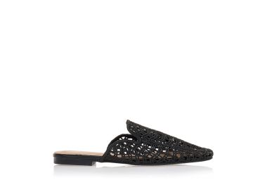 Μοκασίνια mules με διάτρητο σχέδιο ΜΑΥΡΟ - Tsoukalas - 