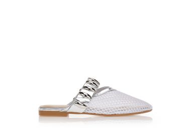 Μοκασίνια mules με δίχτυ και μπαρέτα με τρουκς ΑΣΗΜΙ - Tsoukalas - 