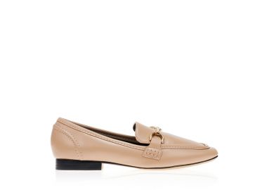 Μοκασίνια nude δερματίνη με χρυσή αγκράφα NUDE - Tsoukalas - 