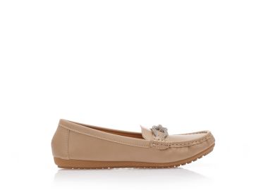 Μοκασίνια πούρο δερματίνη με αγκράφα από στρας ΠΟΥΡΟ - Tsoukalas - 