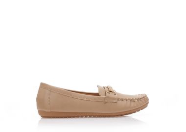 Μοκασίνια πούρο δερματίνη με εξωτερικές ραφές και αγκράφα ΠΟΥΡΟ - Tsoukalas - 