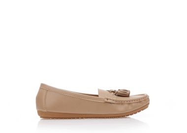 Μοκασίνια πούρο δερματίνη με εξωτερικές ραφές ΠΟΥΡΟ - Tsoukalas - 