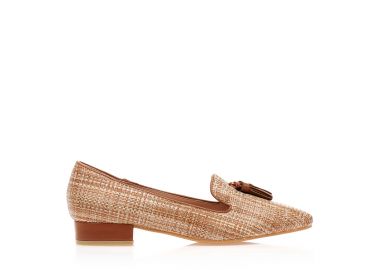 Μοκασίνια πούρο ψάθινα μυτερά ΠΟΥΡΟ - Tsoukalas - 