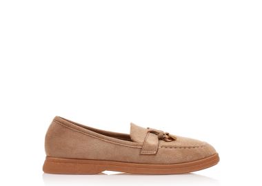 Μοκασίνια πούρο σουέτ με χρυσά διακοσμητικά ΠΟΥΡΟ - Tsoukalas - 