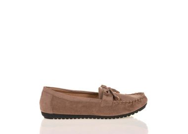 Μοκασίνια πούρο σουέτ με διακοσμητικό λουράκι ΠΟΥΡΟ - Tsoukalas - 