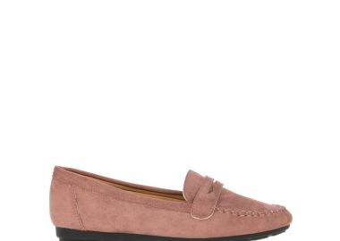 Μοκασίνια ροζ σουέτ με διακοσμητικό λουράκι ΡΟΖ - Tsoukalas - 