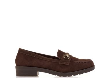 Μοκασίνια σουέτ με αγκράφα ΚΑΦΕ - Tsoukalas - 