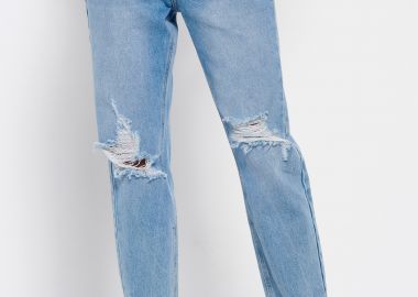 Moms fit τζιν παντελόνι με φθορές - FUNKY BUDDHA - 