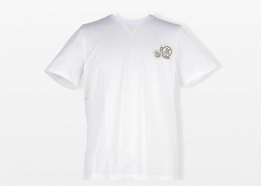 MONCLER Ανδρικό Λευκό Cotton T-Shirt in White - MONCLER - 