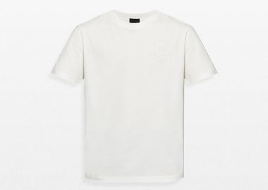 MONCLER Ανδρικό Λευκό T-Shirt Logo Motif - MONCLER - 