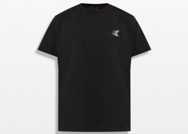 MONCLER Ανδρικό Μαύρο Black T-shirt With Logo Patch - MONCLER - 