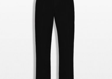 MONCLER Ανδρικό Μαύρο Corduroy Tailored Trousers - MONCLER - 