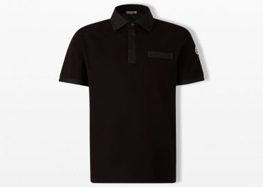 MONCLER Ανδρικό Μαύρο Polo Shirt with Autograph - MONCLER - 