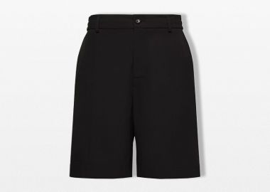 MONCLER Ανδρικό Μαύρο Seersucker Shorts - MONCLER - 