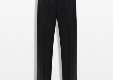 MONCLER Ανδρικό Μαύρο Wool Flannel Tailored Trousers - MONCLER - 