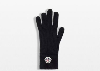 MONCLER Ανδρικό Μαύρο Wool Gloves - MONCLER - 
