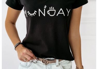 MONDAY BLACK TSHIRT - sense-shop - 