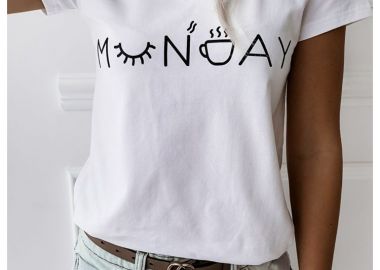 MONDAY WHITE TSHIRT - sense-shop - 